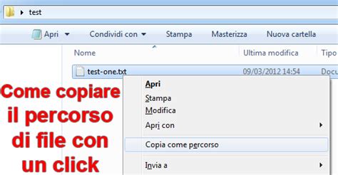 come vedere percorso file.
